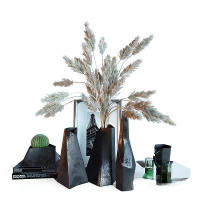 现代干花 花瓶 装饰摆件